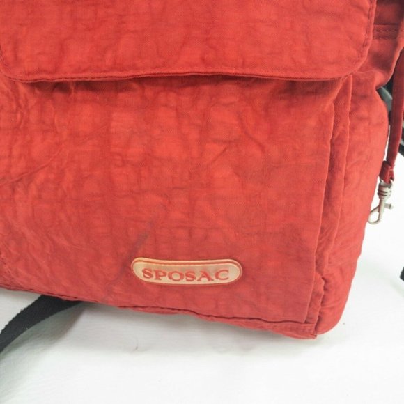 Sposac Travel Weekender Duffle Tote Bag Womens Red Carry on Gym Weekend 15X12X4 - Picture 2 of 6